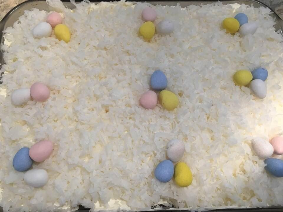 Coconut Cream Cake, Happy Easter everyone!