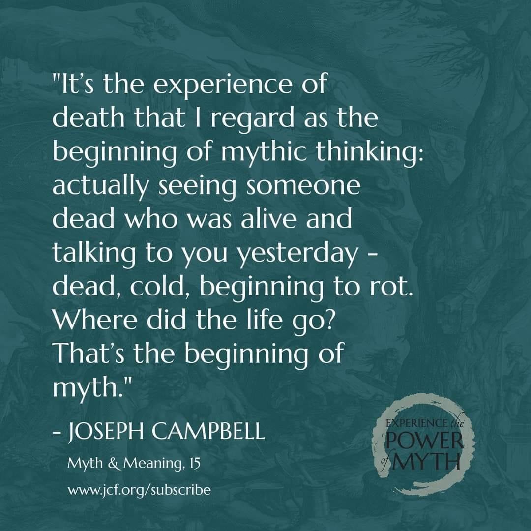 Deep insight from one of the great minds of the last century.   I've been following, and absorbing, Joseh Campbell since discovering 'The Power of Myth' many decades ago. He speaks rivers of truth.