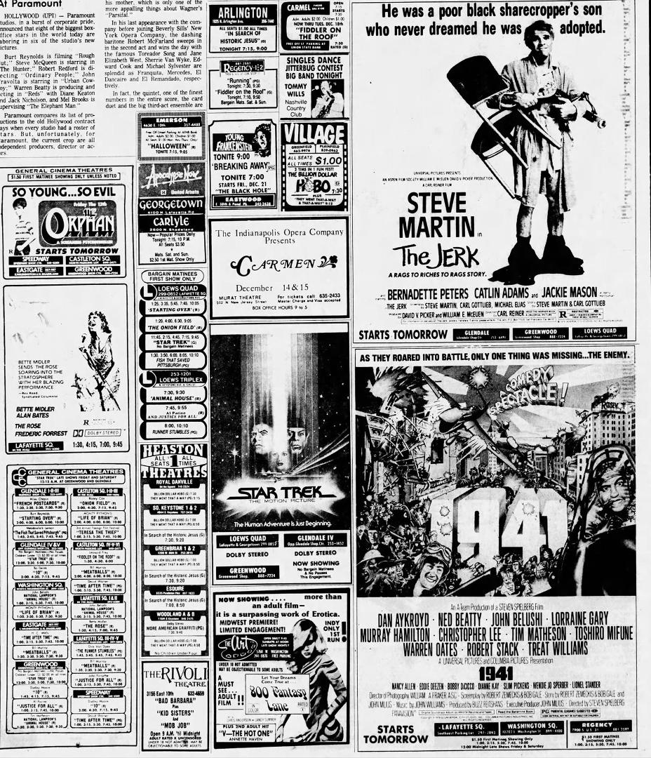 45 years ago today
Thursday, December 13, 1979
The Indianapolis News