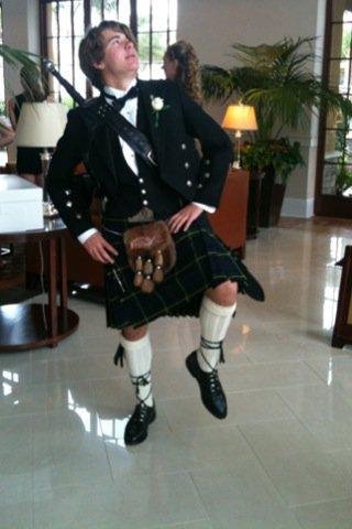 Son Zach Sporting his new Kilt...