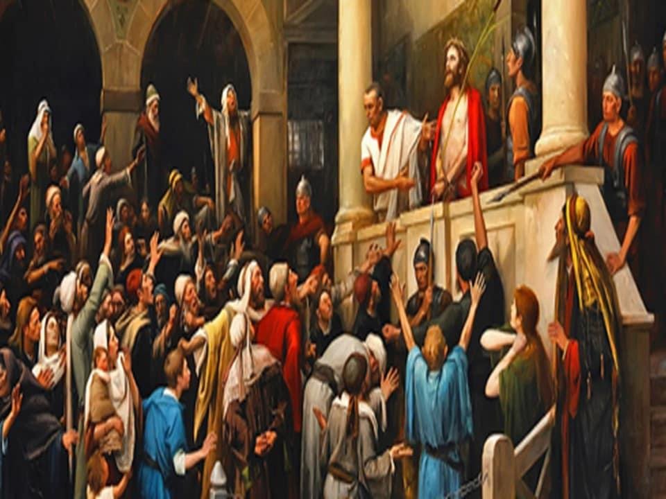Then, "Crucify!" is all their breath
And for His death they thirst and cry
