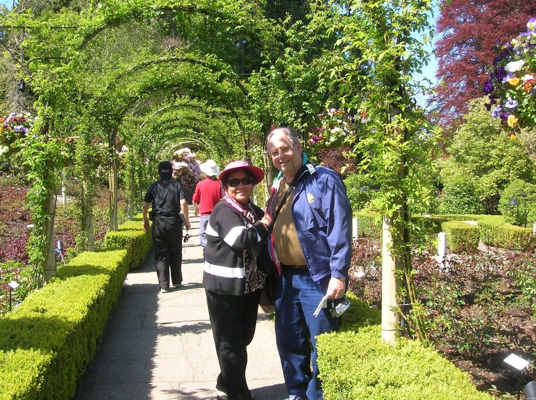 enjoying the formal gardens Butchart Garden BC