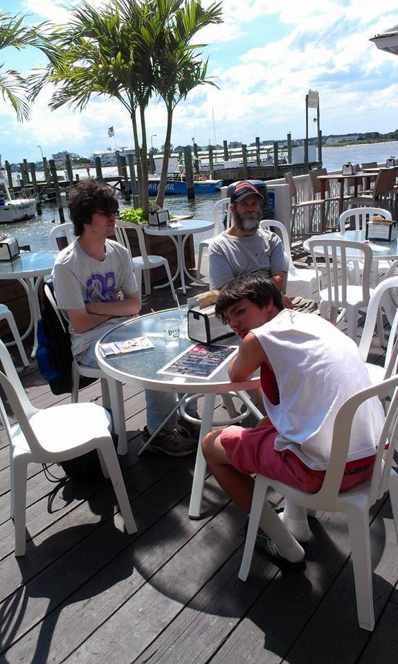 At m.r. ducks restaurant on the soundside at o.c., md. Beautiful location, lovely day, good food and I dont wanna go home!!!