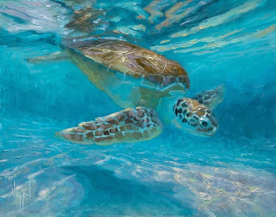 SOLD ! Another patron who loves sea turtles.