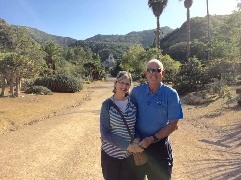 Wrigley memorial behind us, Catalina, April 2017