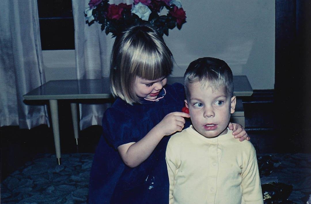This is a picture of my daughter Jeanne-Marie as nurse examining patient next door neighbor John Schulte circa 1964. They were about 5 years old at the time.