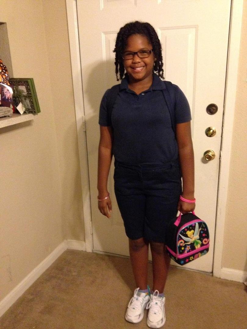 Kymberlee (granddaughter - Tamelia daughter) 10 yrs. old first of school