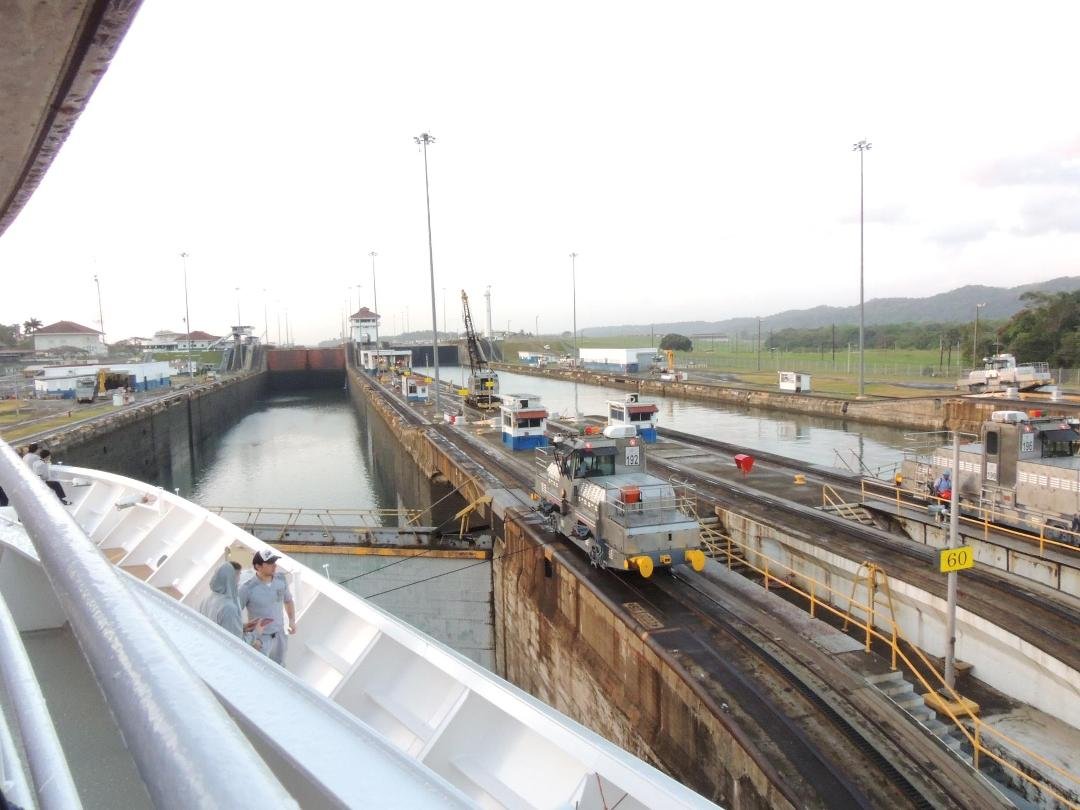 So haven't had a chance to update our trip till now so here goes.  We went thru the Panama Canal which is an amazing experience.  We started at 5am in the morning in the dark.  It takes about 10 hours or so to go from the A