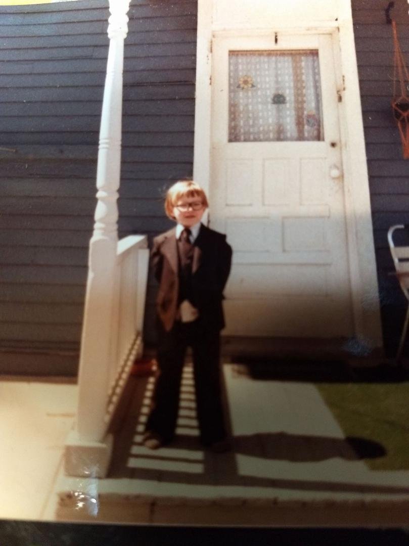 Anthony the day he left for Japan. Age 6?