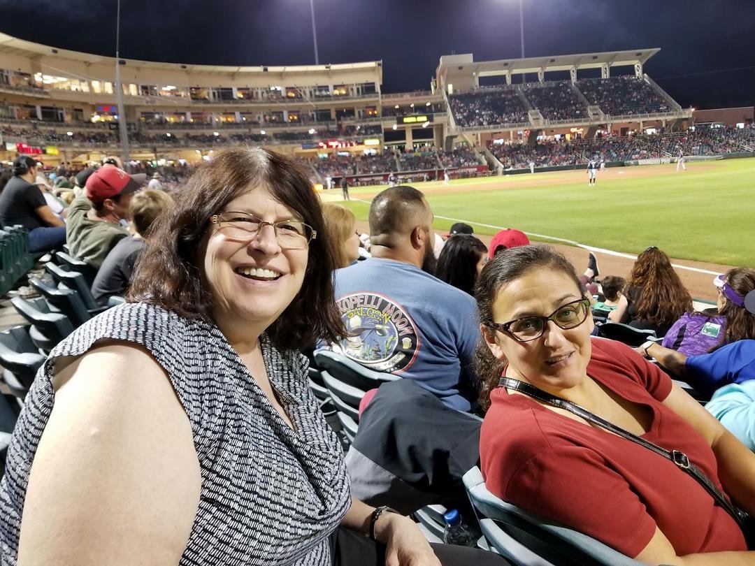 Jackie and Sandy at Isotopes baseball