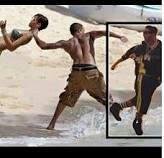 Dat nigga Drake running from Chris. Lol Chris throwing Rihanna