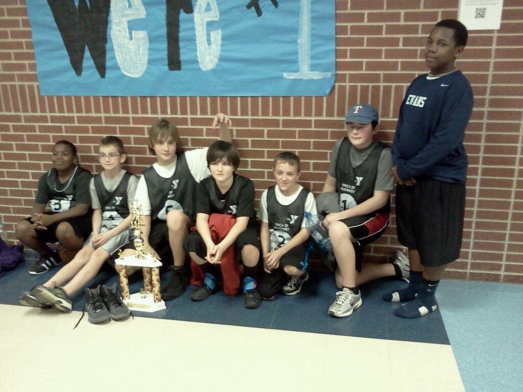 Winning basketball team