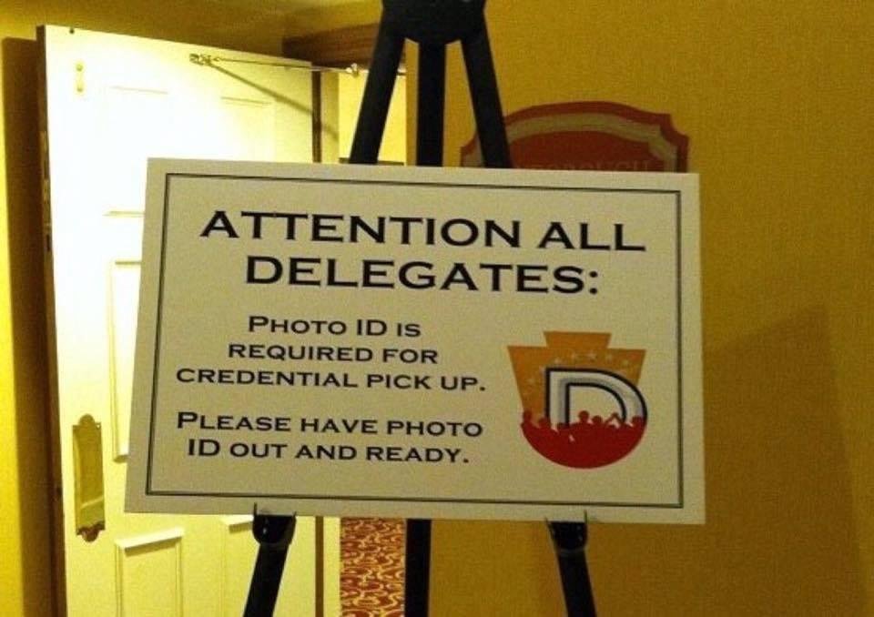 So Democrats are against having photo IDs to perform the most important right as a citizen.... to Vote..... and yet blind to their own hyprocracy as usual.... they require photo IDs at their own convention.
It is puzzling