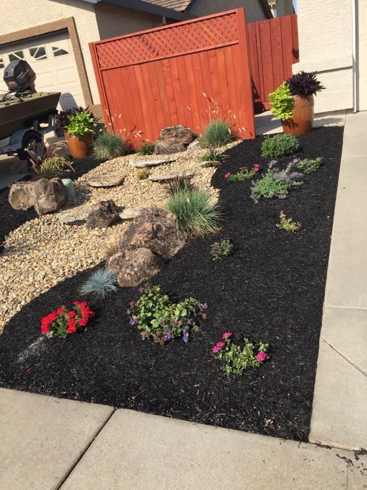 This is the front yard between our house and the house next door. They did the landscape, it is very nice and other people have taken pictures of it .
