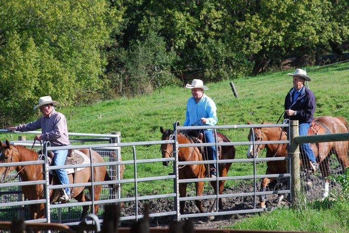 Chris my Trainer, me  and Paul going into the practice pen