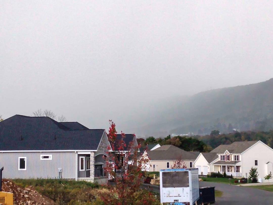 If you look to the left in this photo you will a storm moving up the valley. And now we're in it!