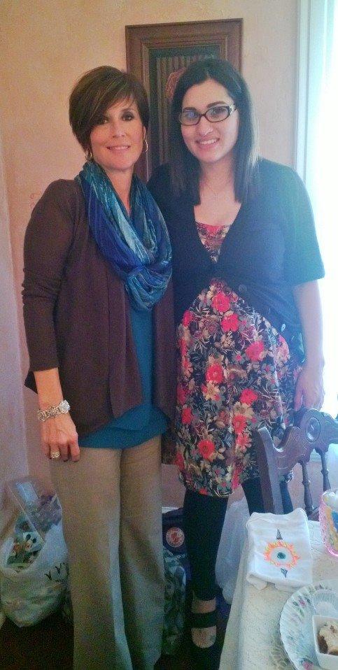 Kim and Maria at Maria's baby shower