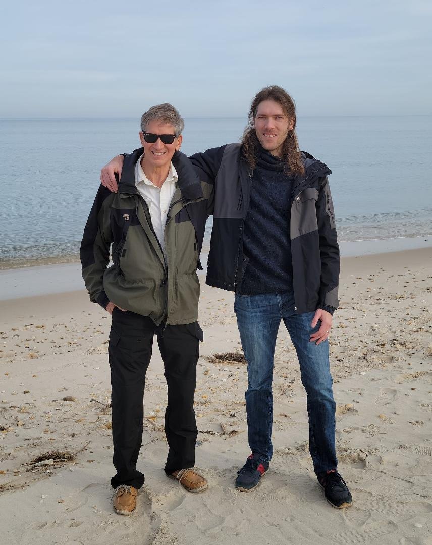 Mark W Geiger and Klaus L Geiger, Thanksgiving Day, 2021. Slaughter Beach, Delaware.