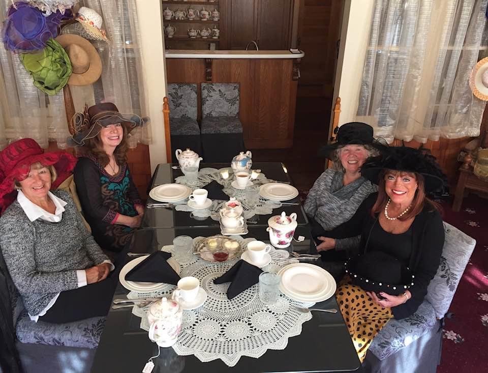 Having high tea lunch with the ladies at Miramont Castle