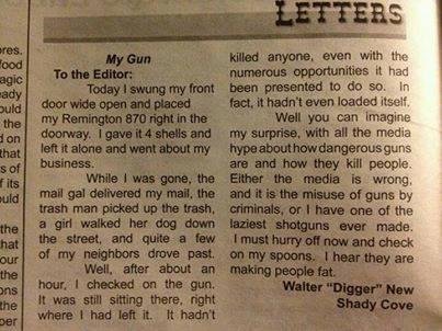 Just wanted to weigh in on the new cycle of anti gun craziness.
