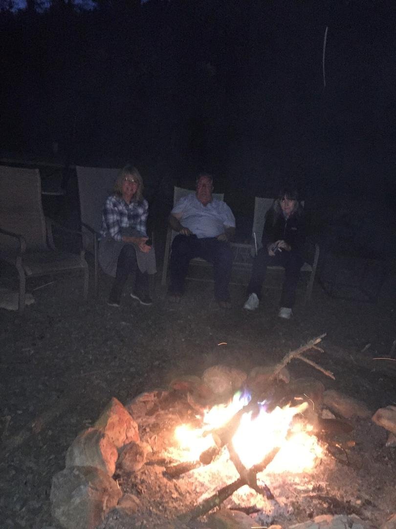 Campfire at the cabin