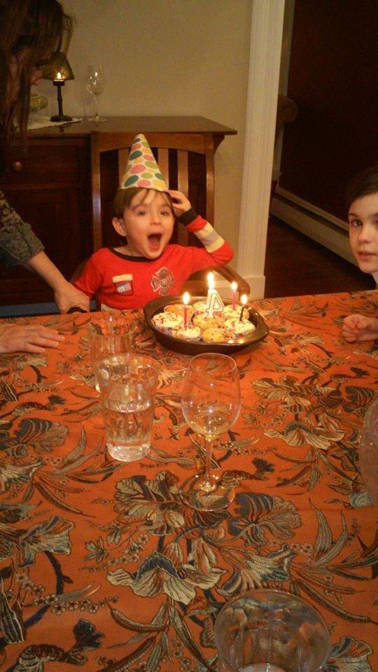 Parker celebrating turning four today.