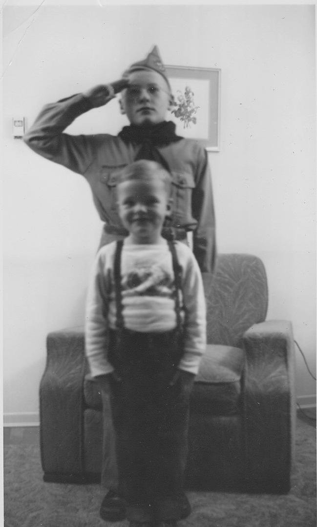 Happy Sibling Day to my much older brother, Glenn Barrows. He's been looking after me since 1945! Smart salute, Glenn.