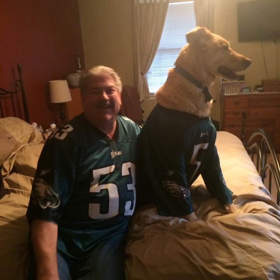 E-A-G-L-E-S. Eagles!!!!!!! WOOF