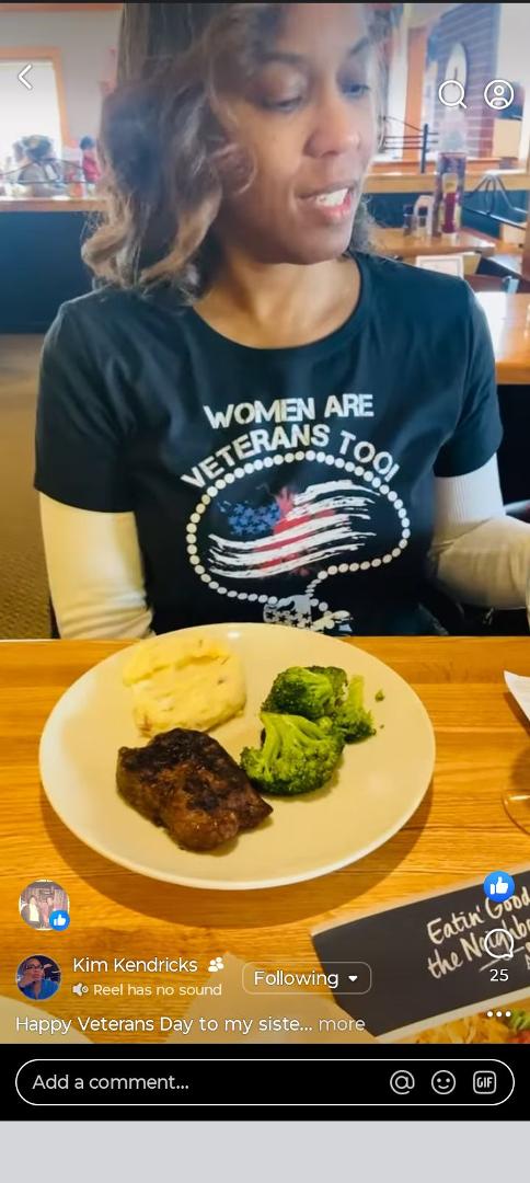Happy veterans day to my daughter Nicole KENDRICKS