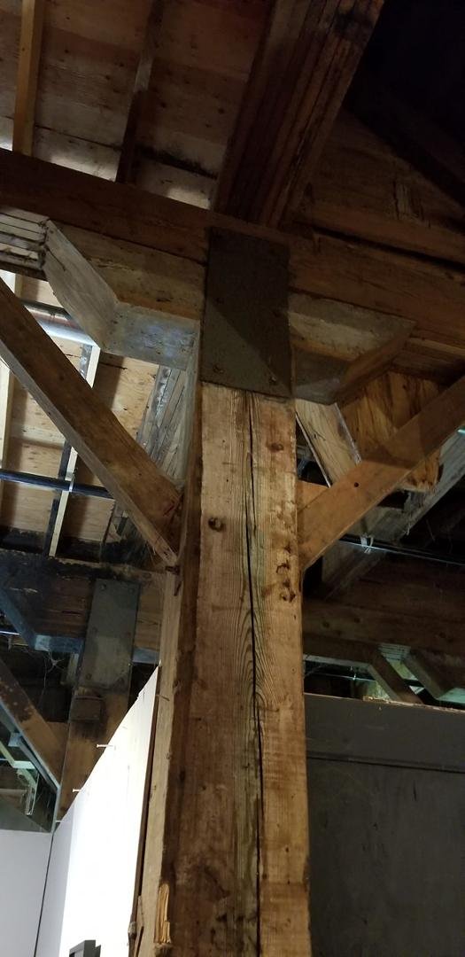 Massive beams in a old barn