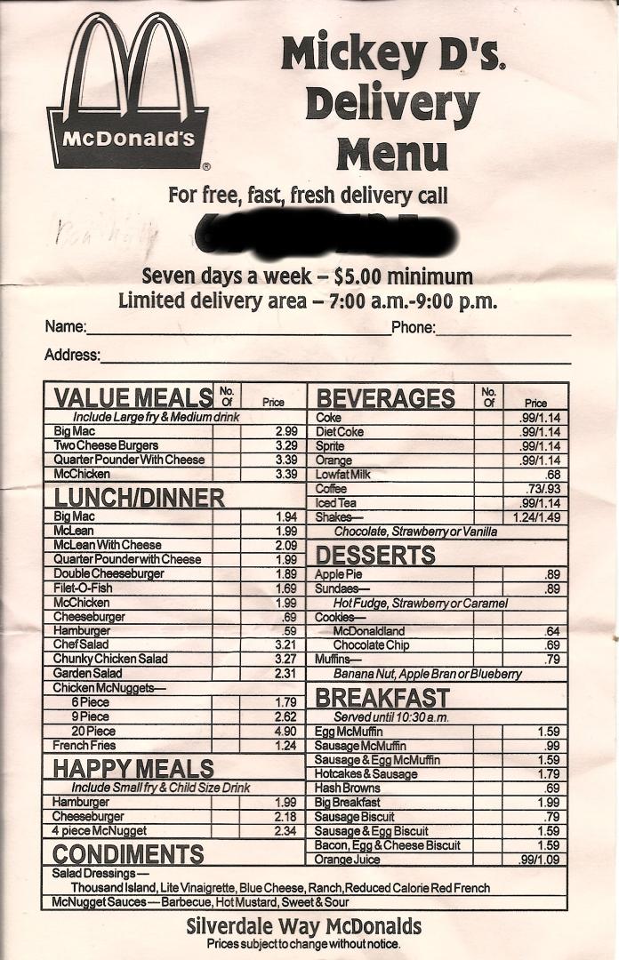 You know when I got out of the Navy back in 1992, I couldn't find a job quickly, so I went to McDonalds temporarily. I was a delivery driver and in charge of the delivery cars until I got a job at Radio Shack. Yes, it was a