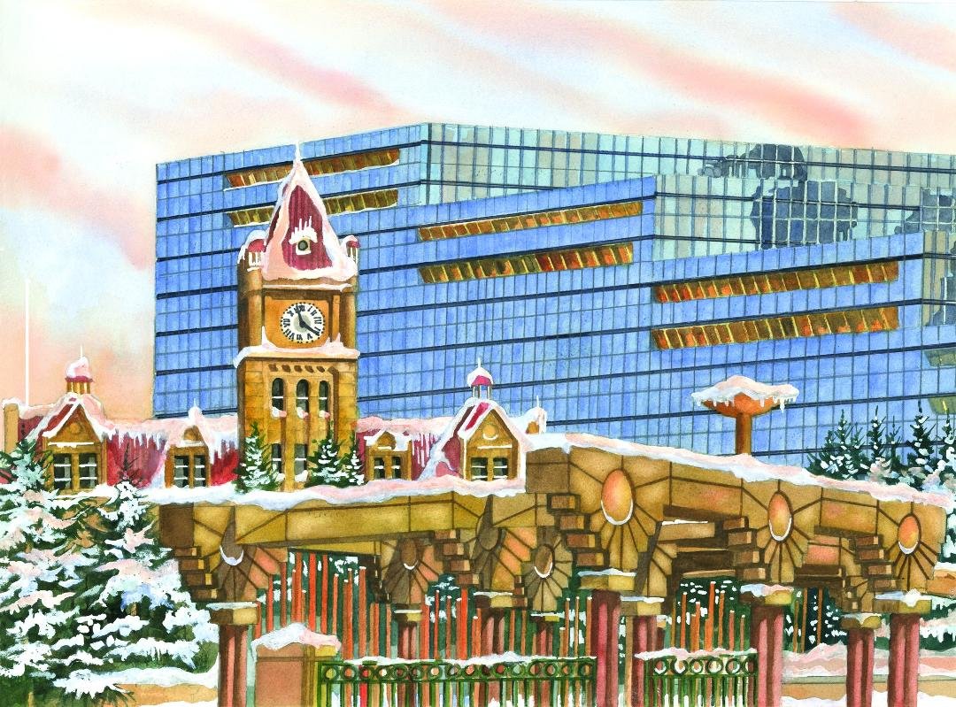 One More! Calgary City Halls in Watercolor!