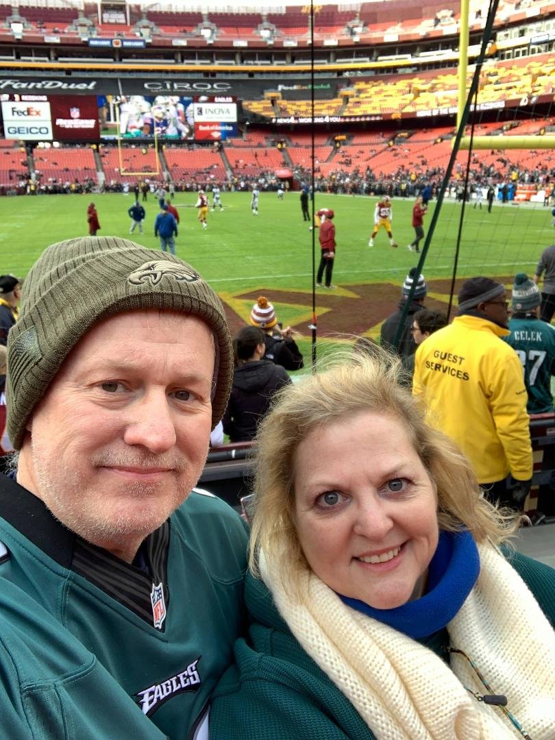 With my love (Ruth Ann Grace Dion) getting ready for the Eagles to get that playoff spot.