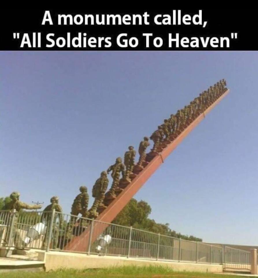 All soldiers go to heaven monument in Israel.