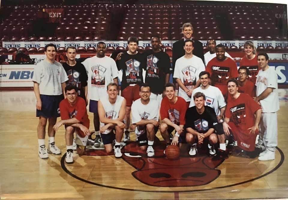 After a Bulls front office b-ball scrimmage at the old Chicago Stadium, we had the late Bill Walton pose for a picture with all of us. Bill was a wonderful guy and incredible basketball player! Our thoughts and prayers are 