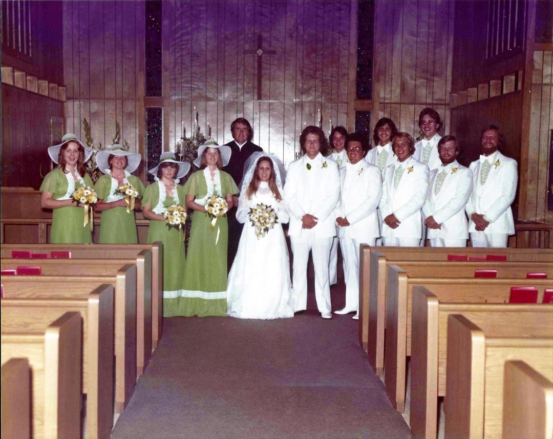 This was so long ago, I guess I should have put a legend... From left to right: Jenny McClellan (Huggins), Lizzy Frizzel, Lisa McClellan (?), Pam Frizzell (Wittneben), Rev Eugene Fitzwater, Pebble Hoff (Galloway), Chris Gal