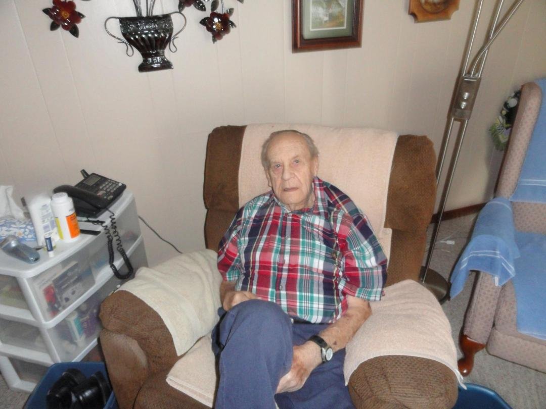 This is a picture of my father three months ago,  After two months of poor care   and a broken hip in the nursing home,