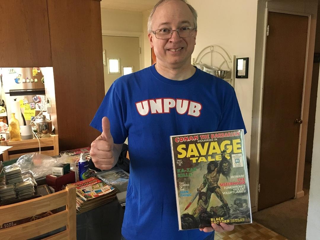 My birthday gift from my wonderful wife Diane. I collect the Marvel black and white magazines and this was the first issue of Marvel's second attempt to start a series of magazine based comics. It also features the first st