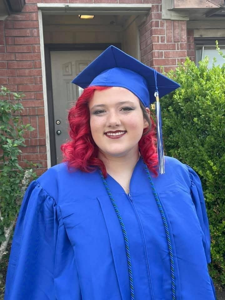 Our beautiful Emma Vickers is now a graduate of Dickinson High School. I watched her graduate a few minutes ago via livestream on YouTube. She's Matthew and Stacey's younger daughter. Emma will be attending Texas Tech .