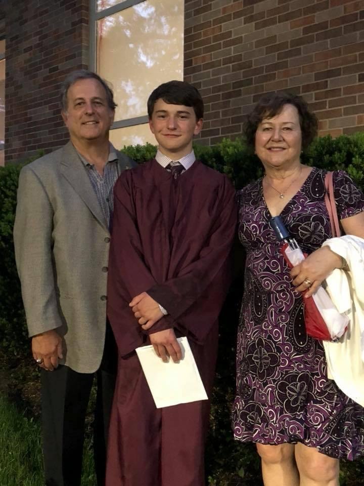 8th grade graduation for George. First grandchild to enter high school in August. Congratulations and all the best