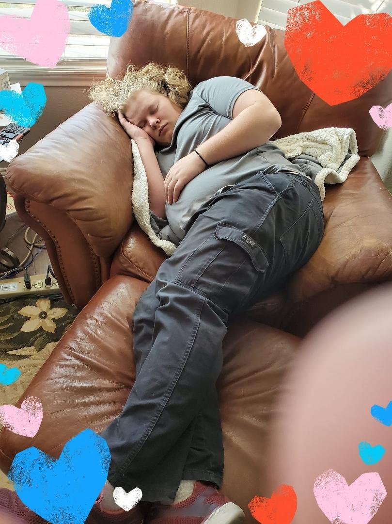Just because they get bigger doesn't always mean they grow up. Still falls asleep anywhere like when he was little.