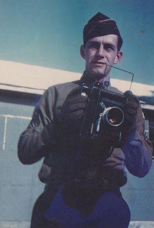 My daddy in WWII. Instead of a gun he carried cameras, serving in the photography corps. Happy Veterans Day.