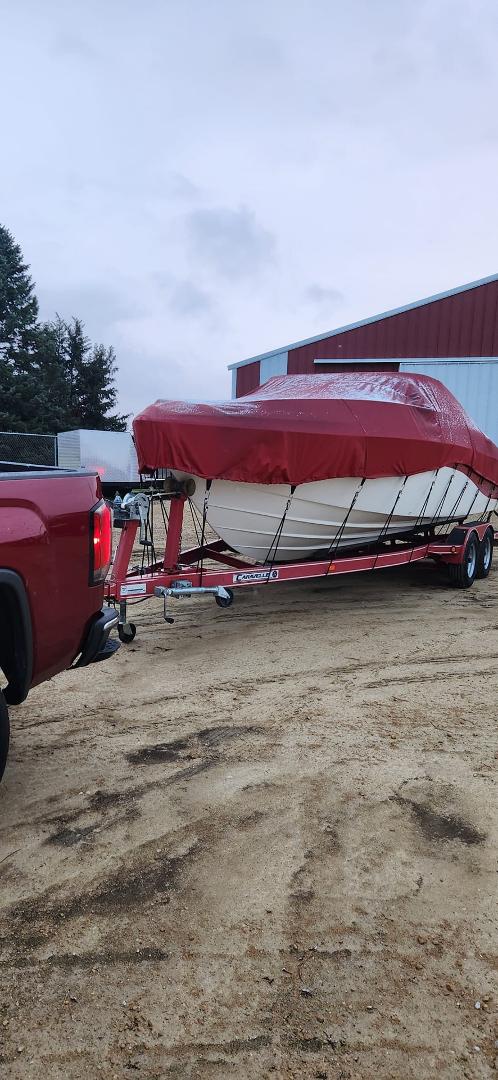 She's got snow on her. Time for storage