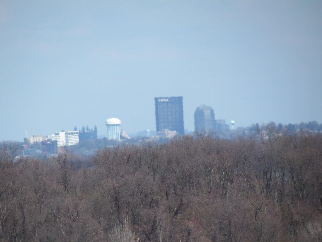 One can just make out "UPMC" on the U.S. Steel Tower.