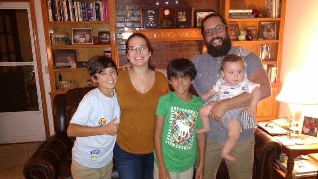 My nephew and his family came by for a visit.