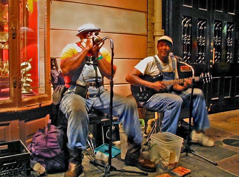 Just a few nights before I was evac'd from Katrina, I met "Stony B (on guitar) and Grampa" (sic) playing their "French Quarter Style" on Royal St., New Orleans, 8/05. Hard to believe that was almost 10 years ago. In 2007 I