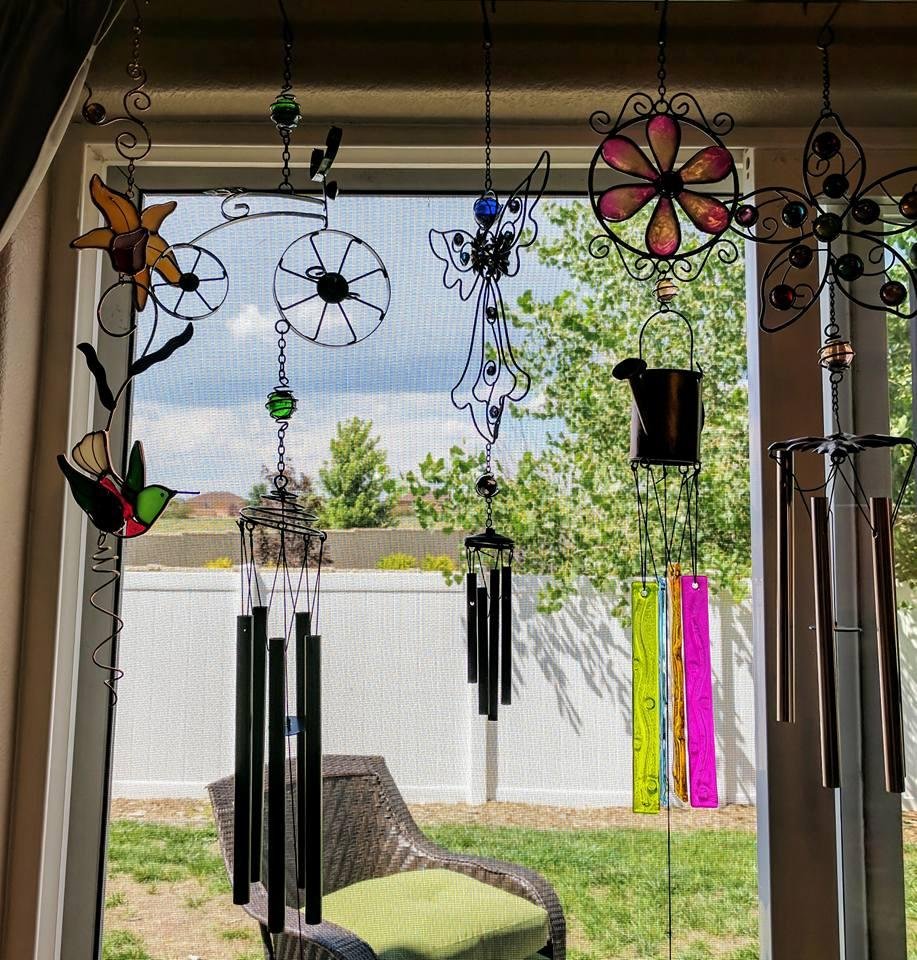 I have always had a <3 if Gorgeous Wind Chimes! I usually never hang them outside, because I treasure them so much! But I just unpacked these today and wanted to hang them all together and share a pic!
I <3 my Angel 1 an