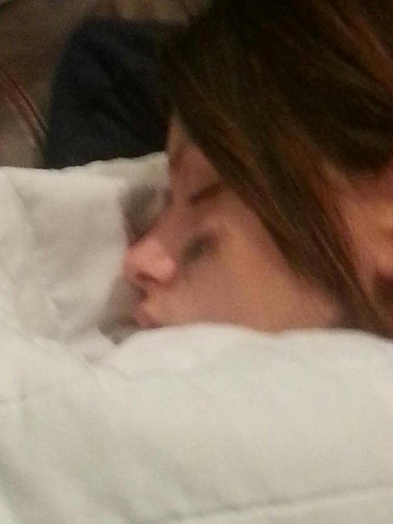 She even sleeps with eye black on