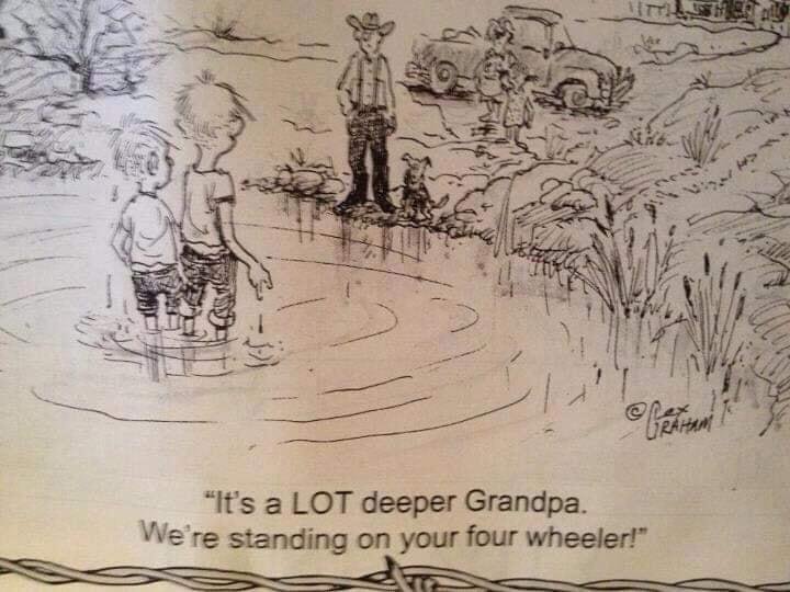 Country boys having fun, I remember those days as a boy, and later, a grandpa with grandkids. Girls can be mischievous too.