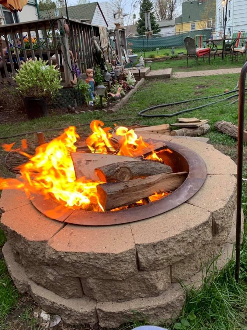 Tonight’s fire with rain coming down now*****